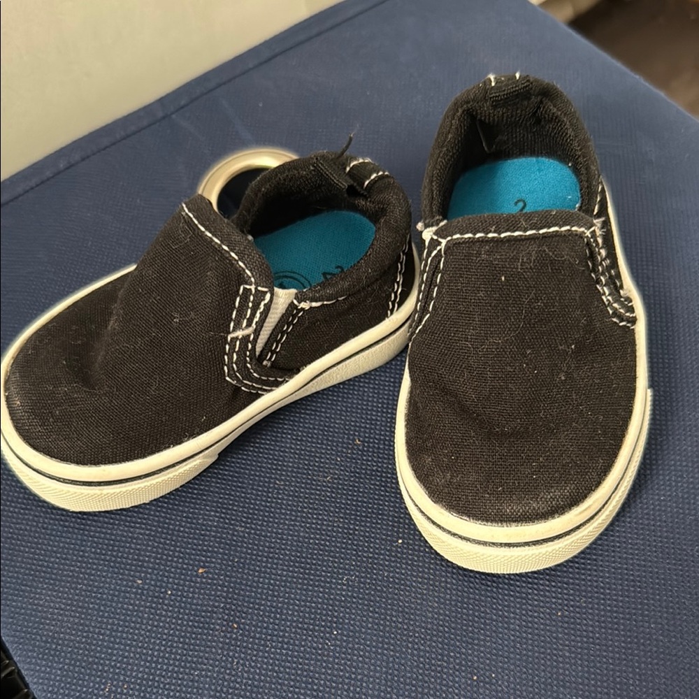 Wonder Nation Black Baby Walker Slip-On Shoes